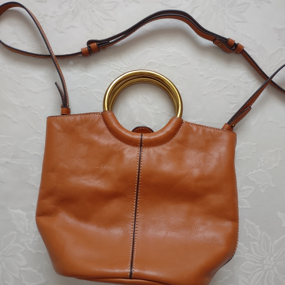 J Crew bracelet ring handle bucket bag in Italian leather
